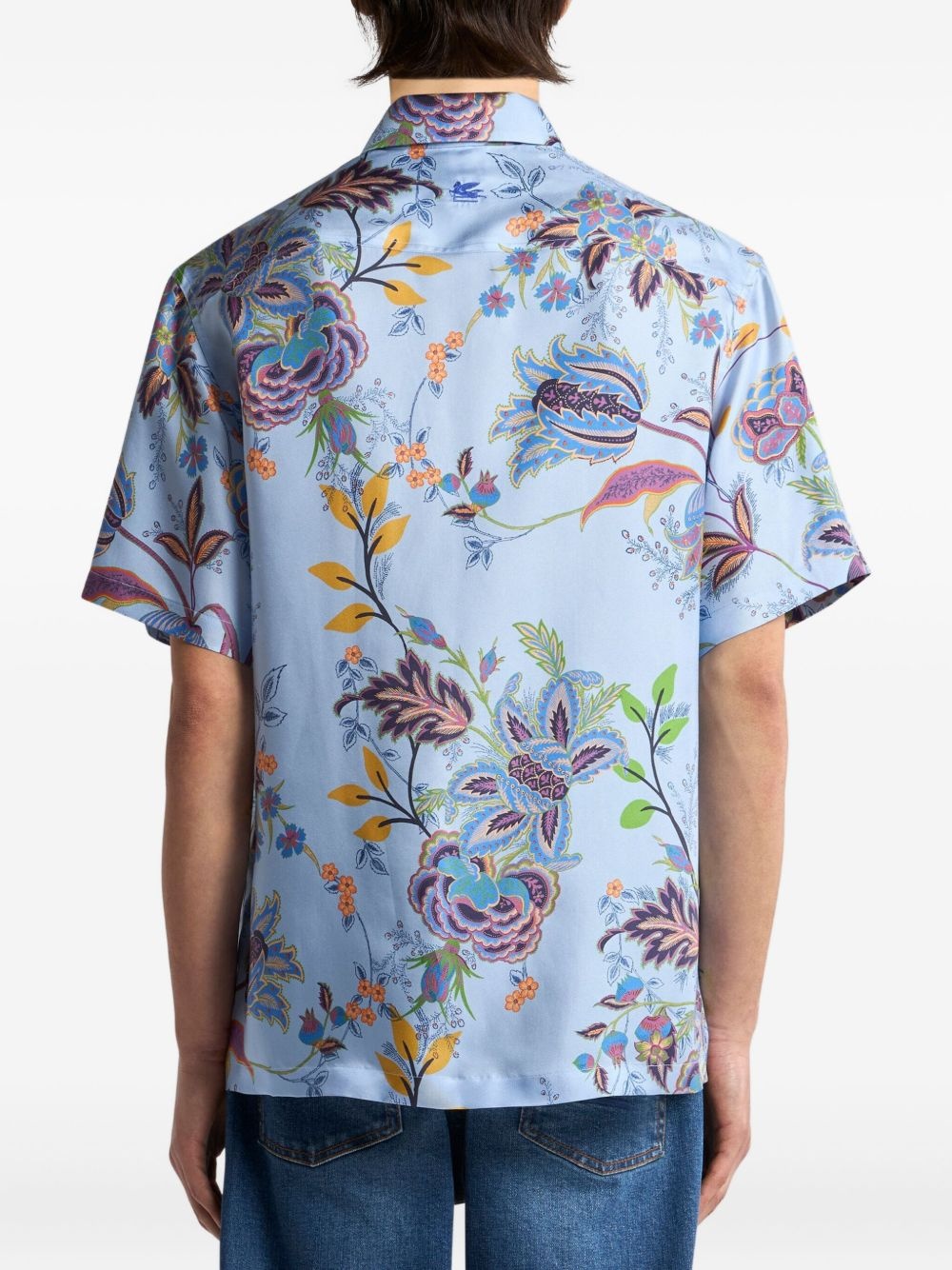 peacock-print silk shirt - 4