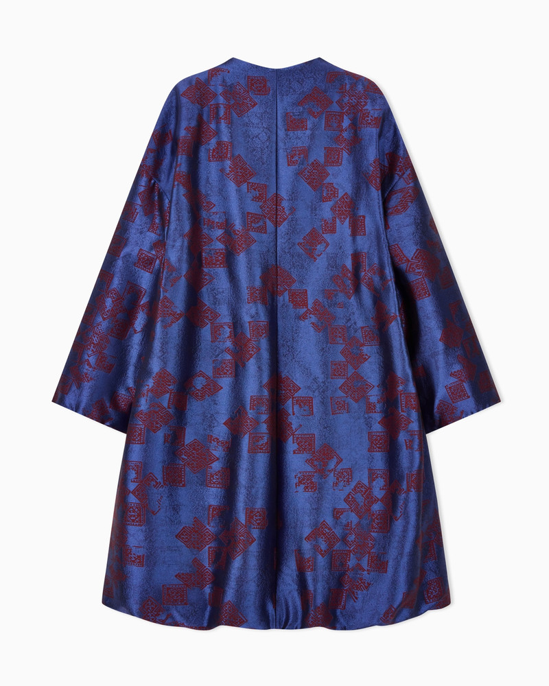 WOOL KIMONO COAT WITH GEOMETRIC JACQUARD PATTERN 3