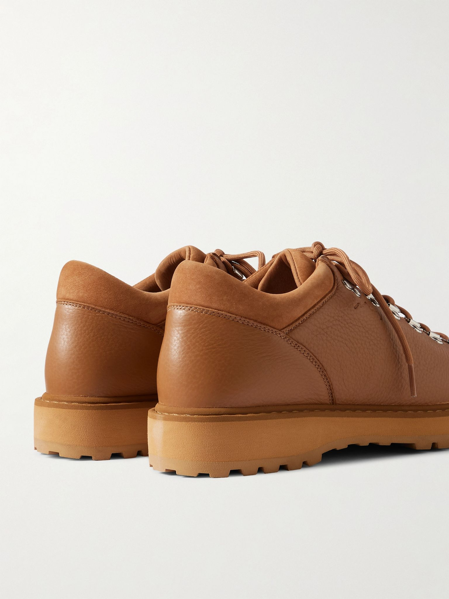 Cornaro Suede-Trimmed Full-Grain Leather Sneakers Brown - 5