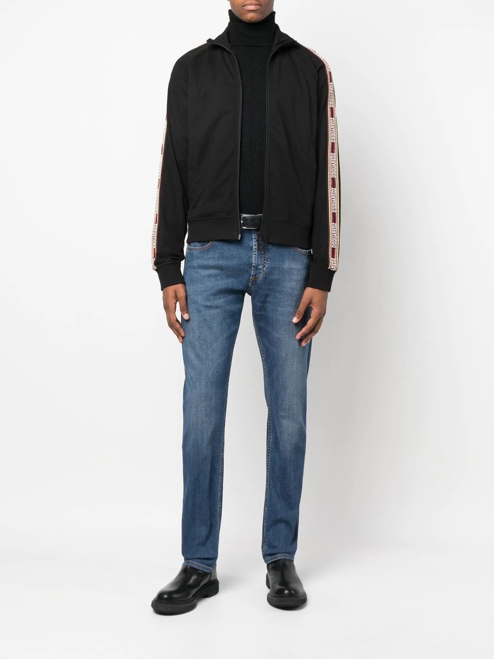 embroidered-logo zip-up sweatshirt - 2