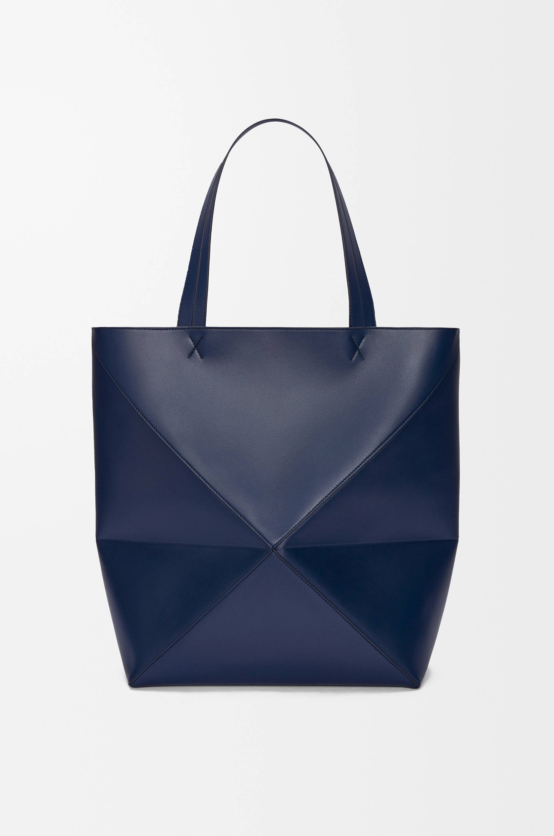 XL Puzzle Fold Tote in shiny calfskin - 5