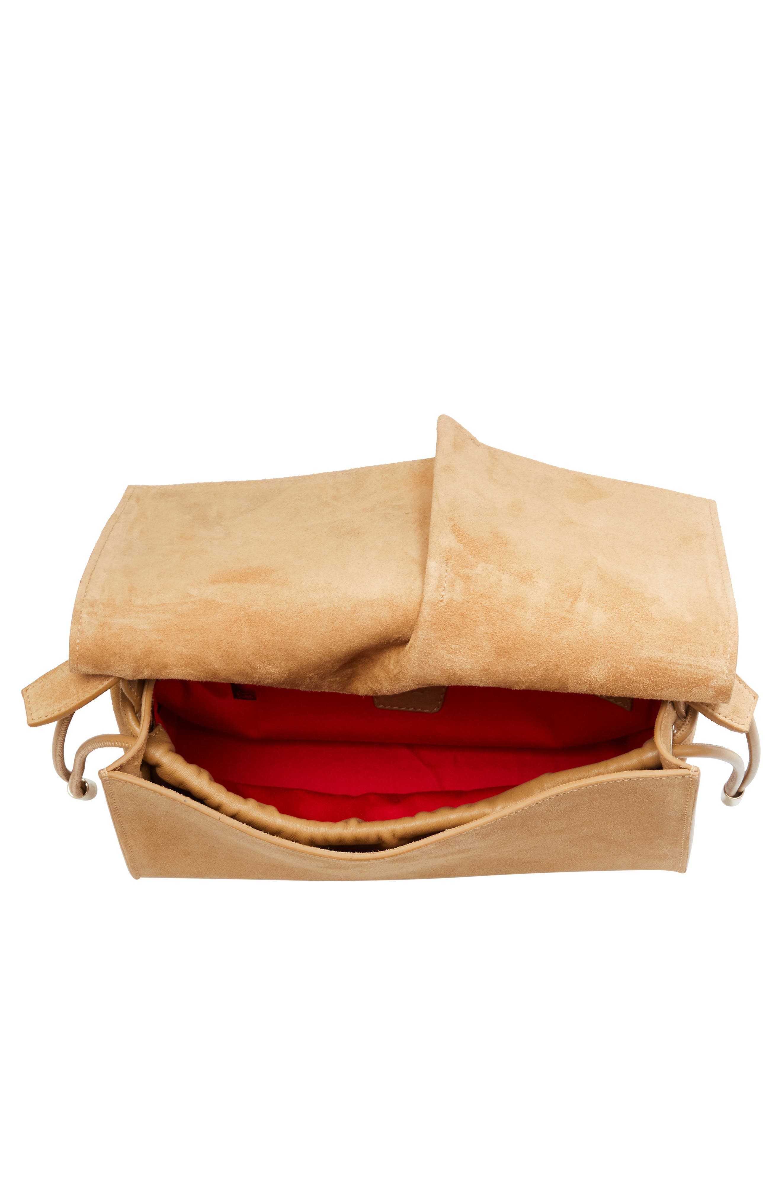Christian Louboutin Small Baggy Suede Shoulder Bag in Lionne at Nordstrom - 5
