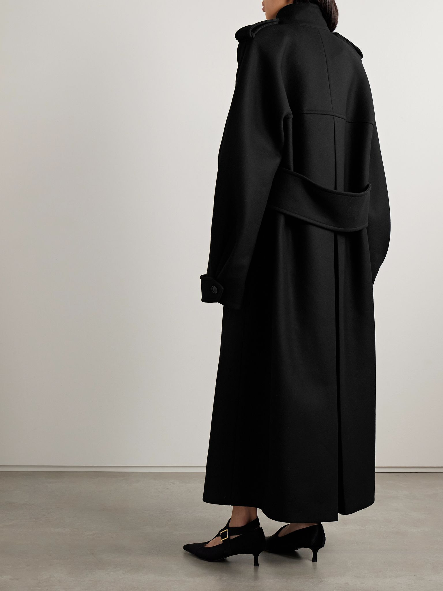 Donna oversized double-breasted wool coat Black - 4