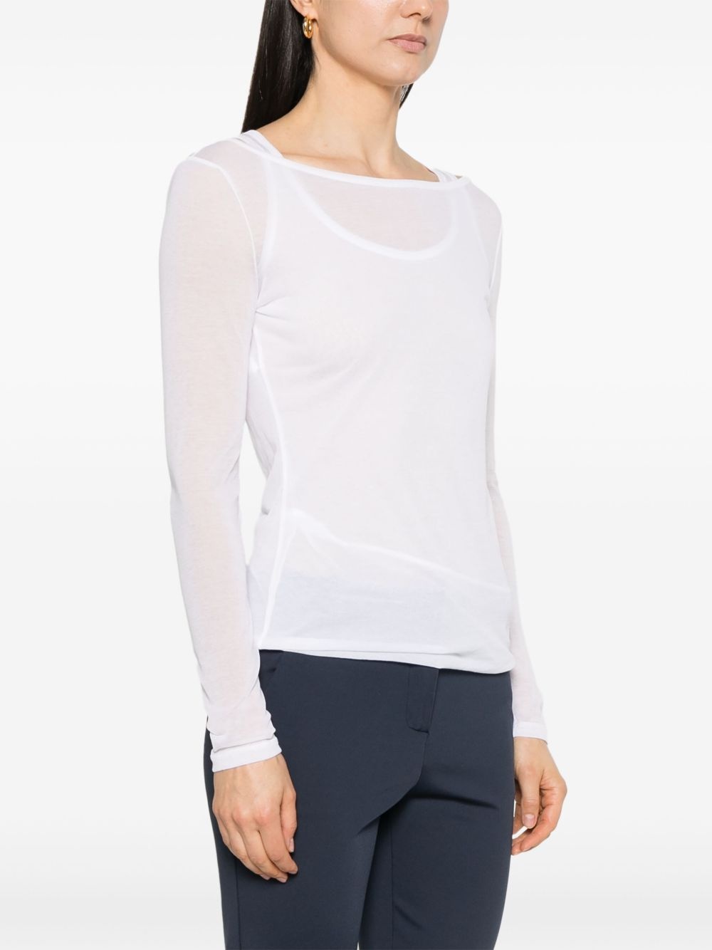 long-sleeve gauze T-shirt - 3