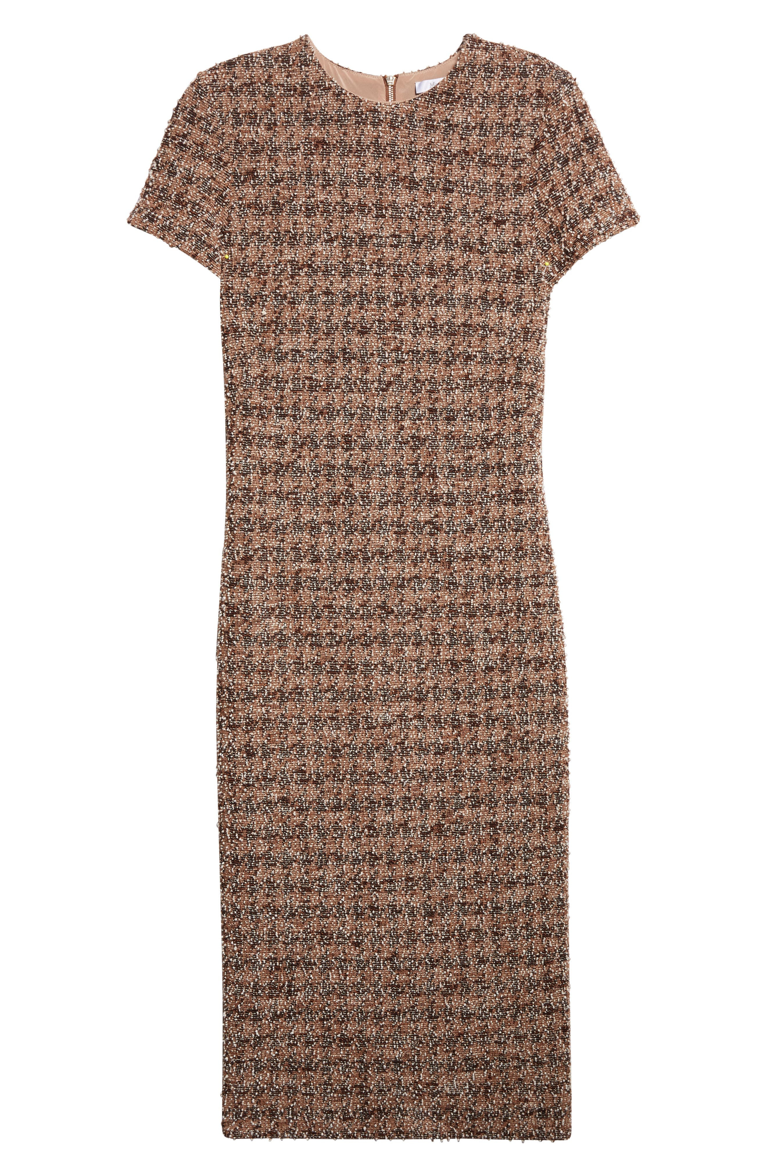 Max Mara Giugno Bouclé Jersey Sheath Dress in Camel at Nordstrom - 5