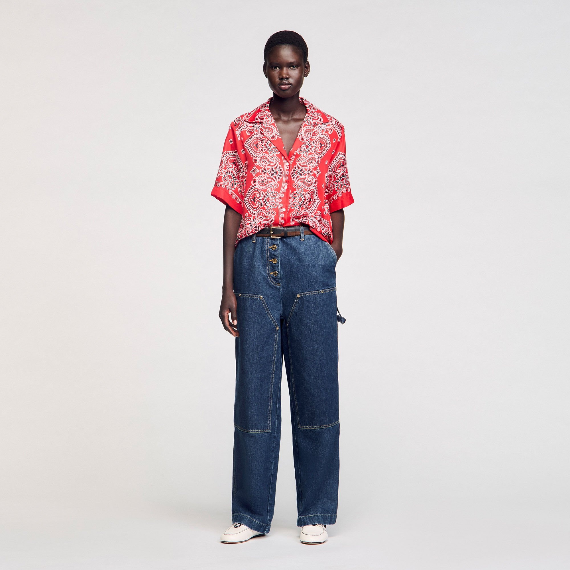 BANDANA PRINT SILK SHIRT - 1