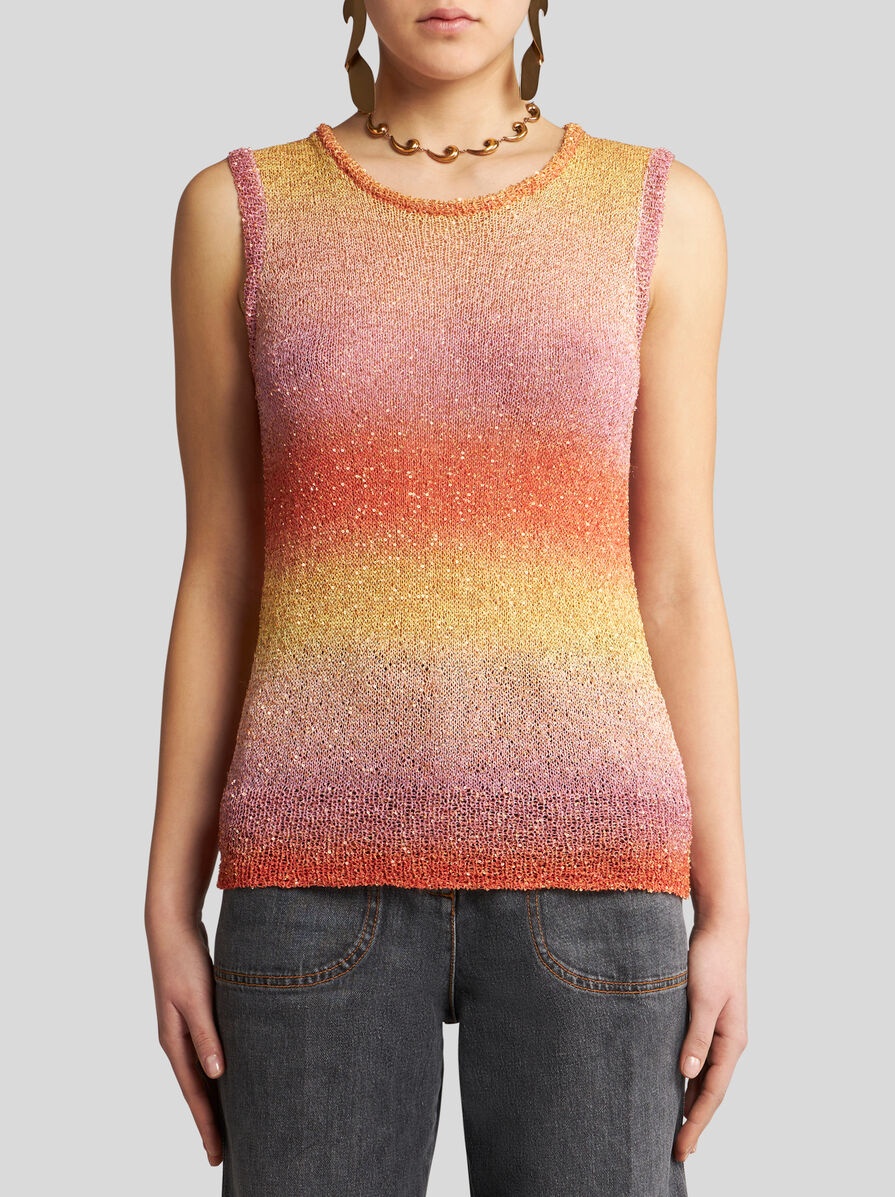 KNIT VEST TOP WITH SEQUINS - 2