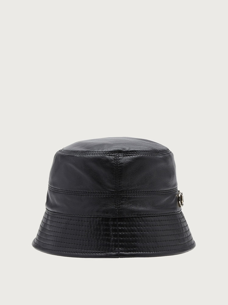 FERRAGAMO LEATHER BUCKET HAT outlook