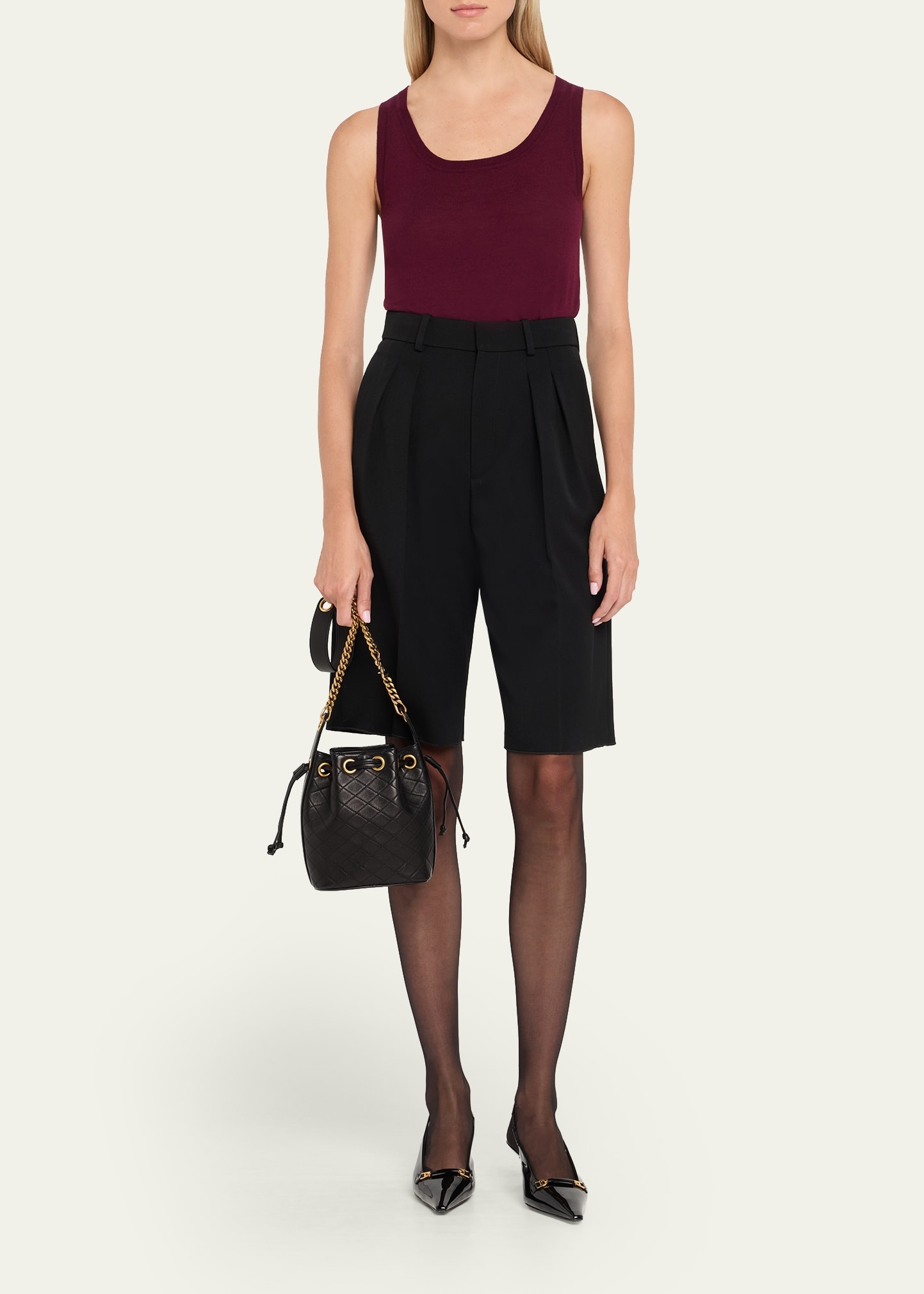 Cassandra Small YSL Bucket Bag in Quilted Leather - 6