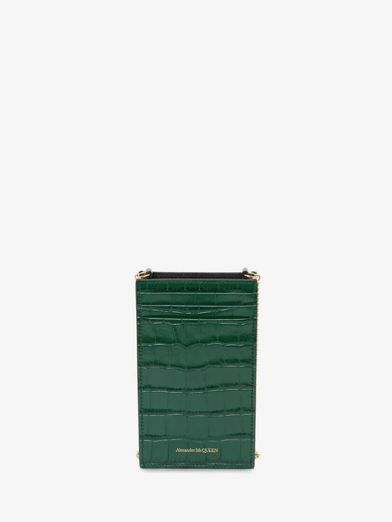 Women's Skull Phone Case With Chain in Emerald 3