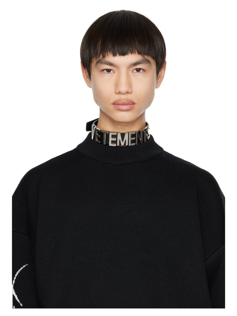 VETEMENTS Silver Iconic Logo Choker outlook