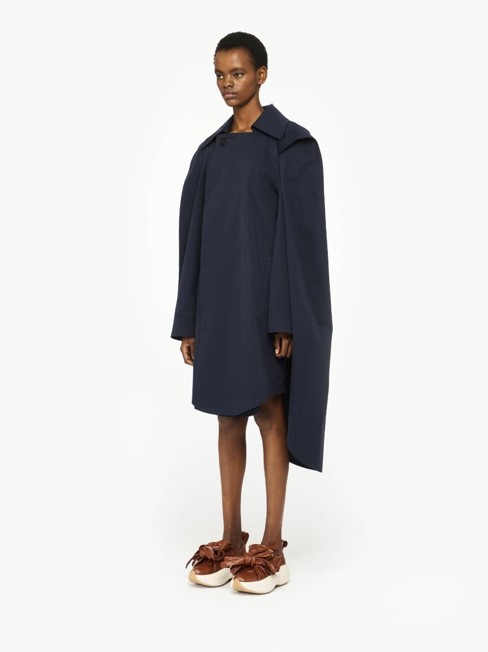 ASYMMETRIC CAPE TRENCH COAT - 4