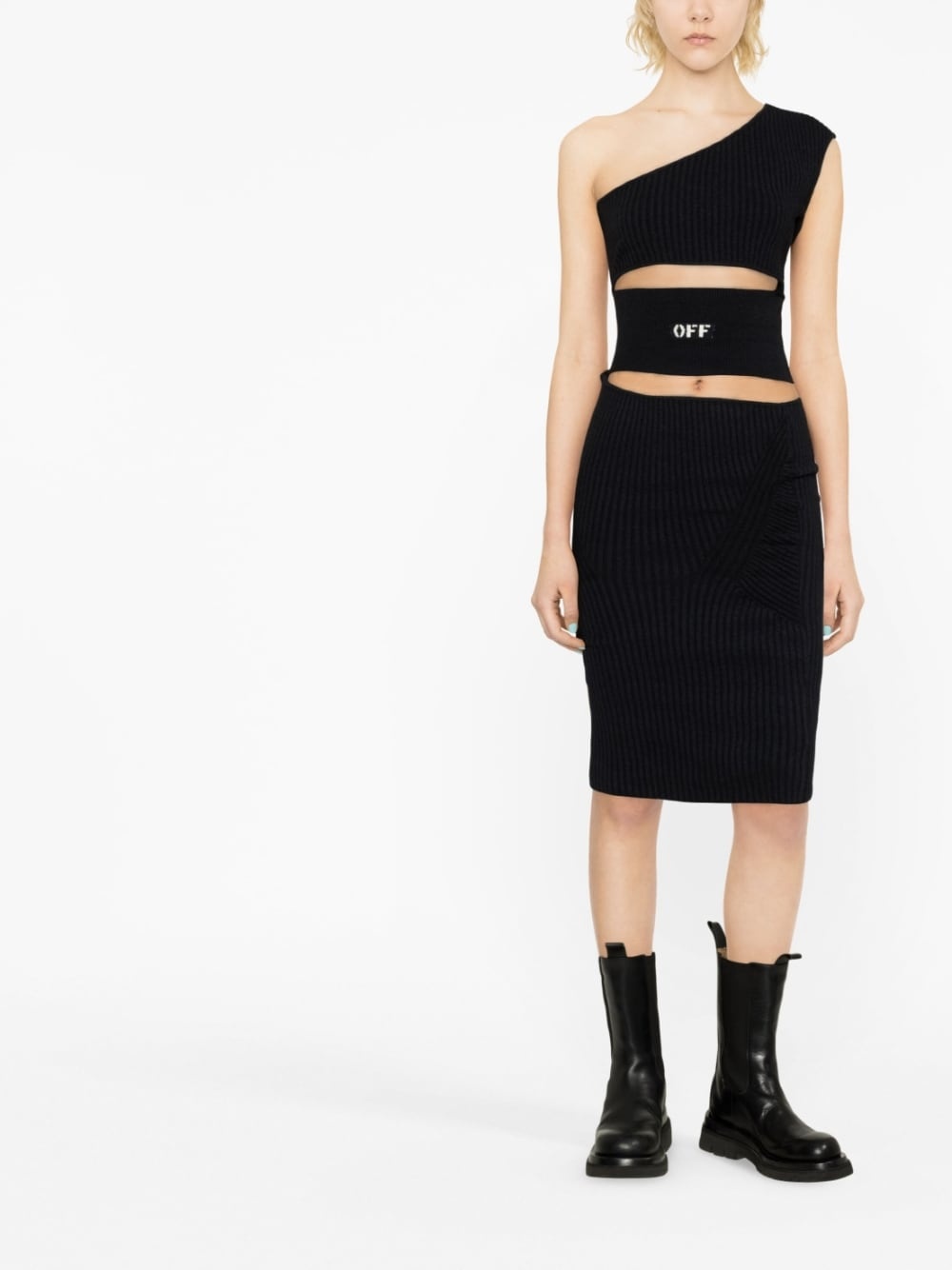 logo-print cut-out dress - 2