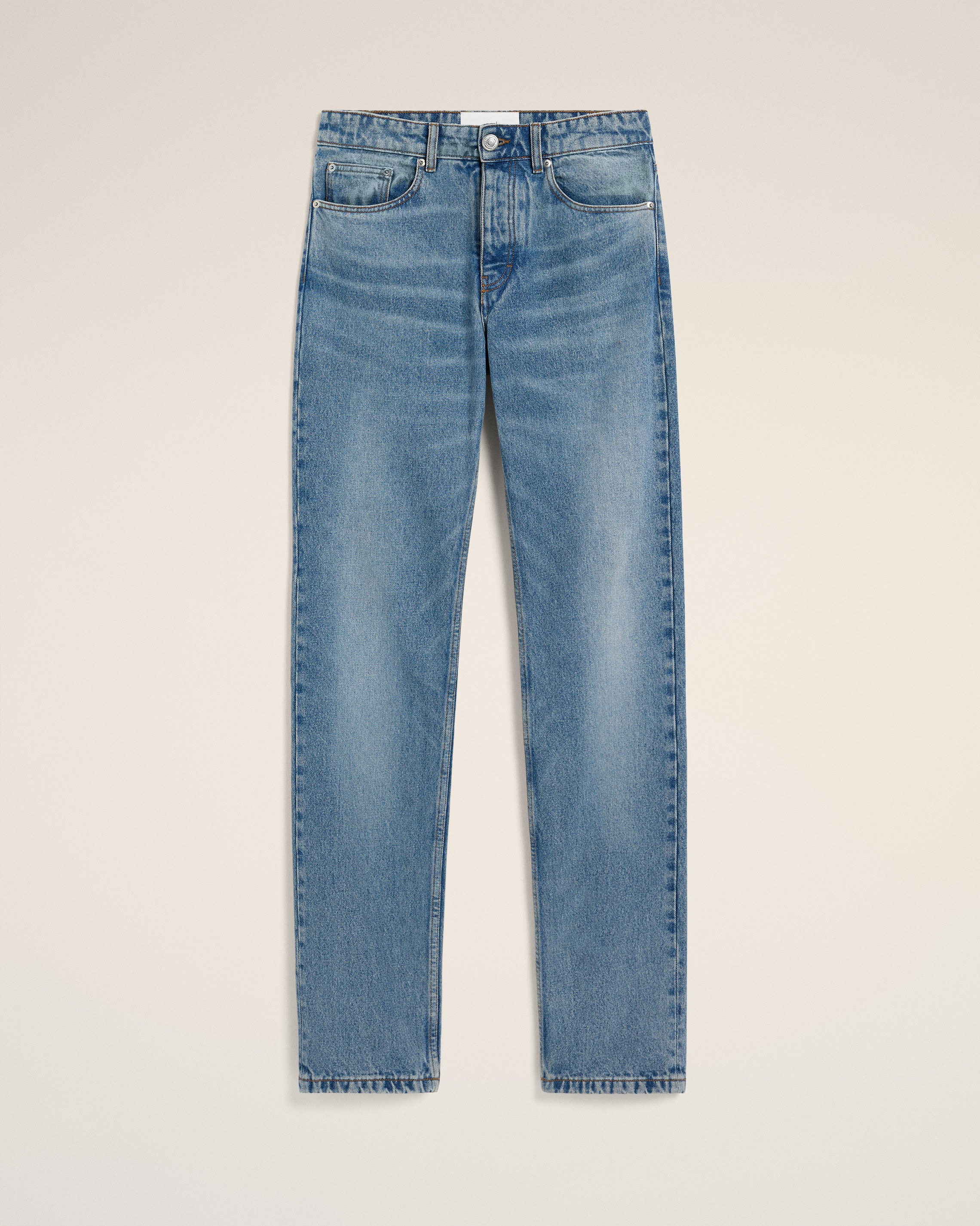 BLUE COTTON CLASSIC FIT JEANS - 2
