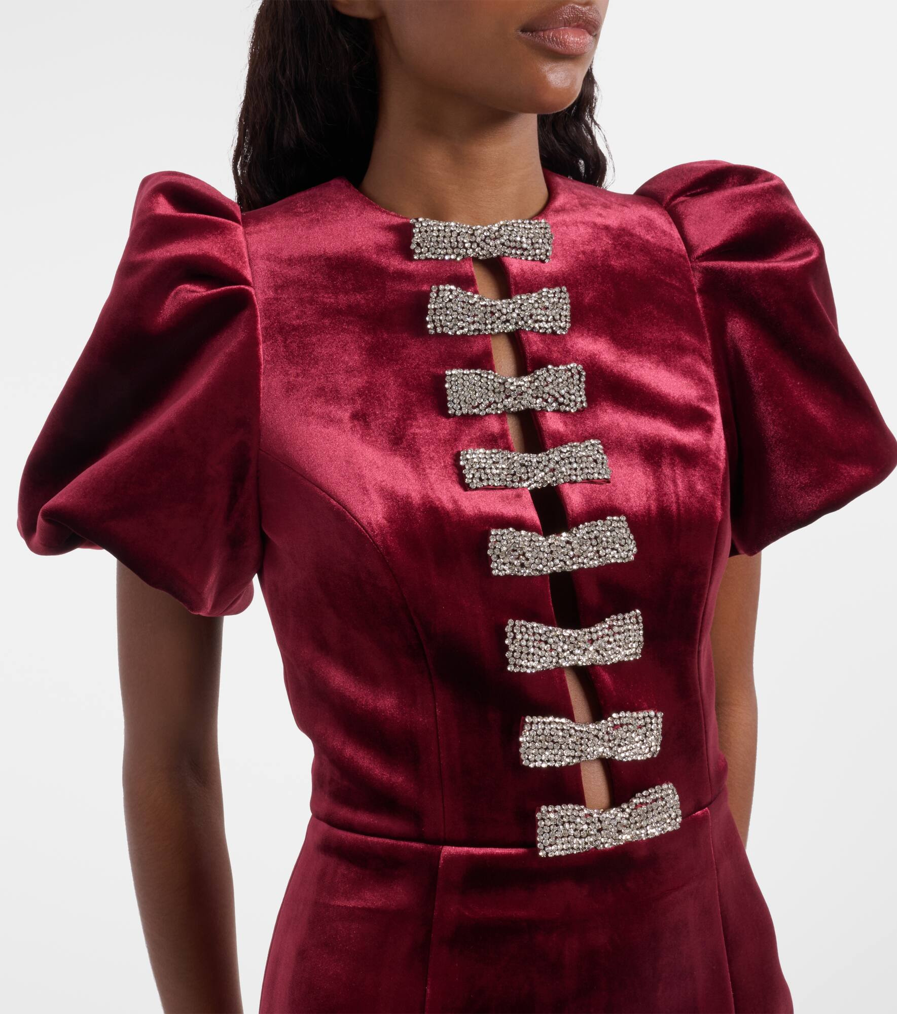 Edwiena embellished velvet midi dress - 4