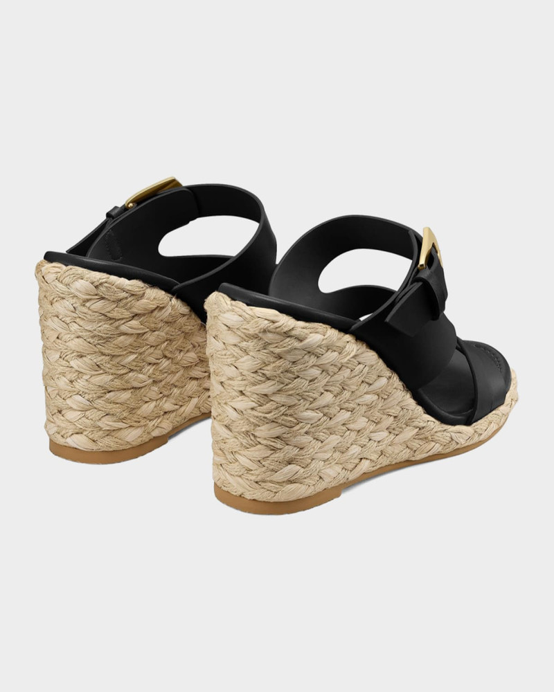 Stuart Weitzman 105mm Sai Leather Espadrille Wedge Sandals outlook