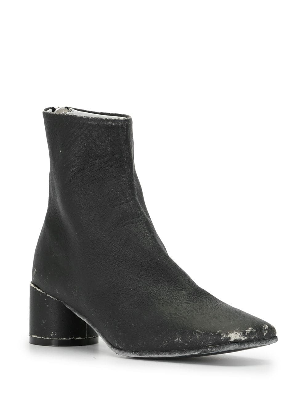 distressed leather ankle boots - 2