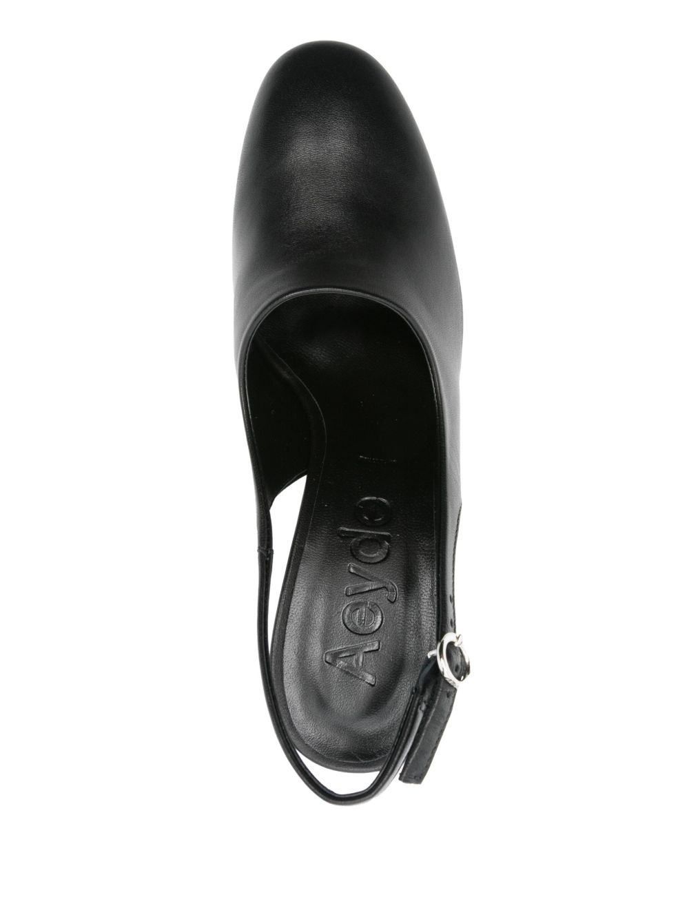 75mm leather slingback pumps - 4