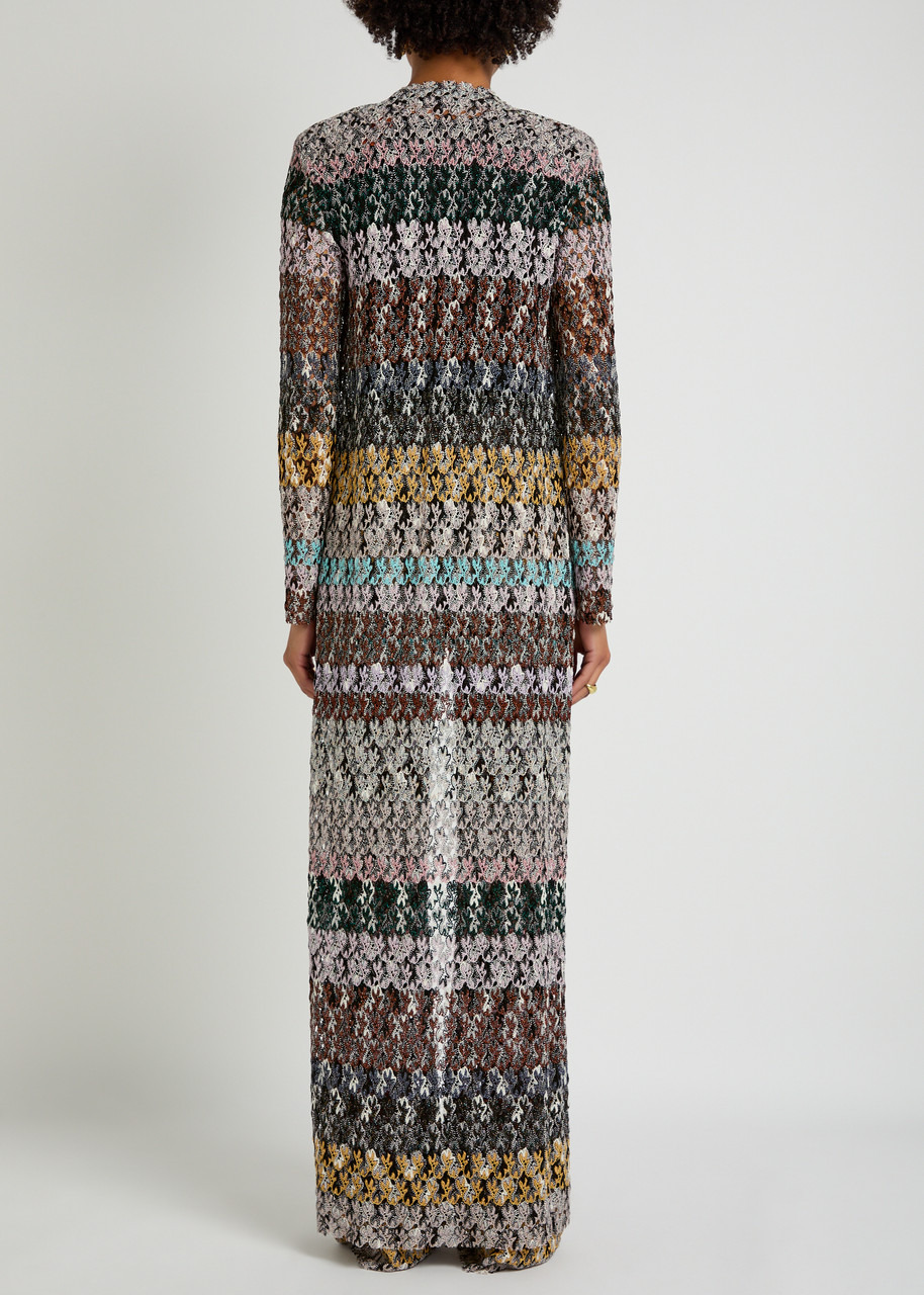 Missoni Striped Metallic-knit Cardigan - 3