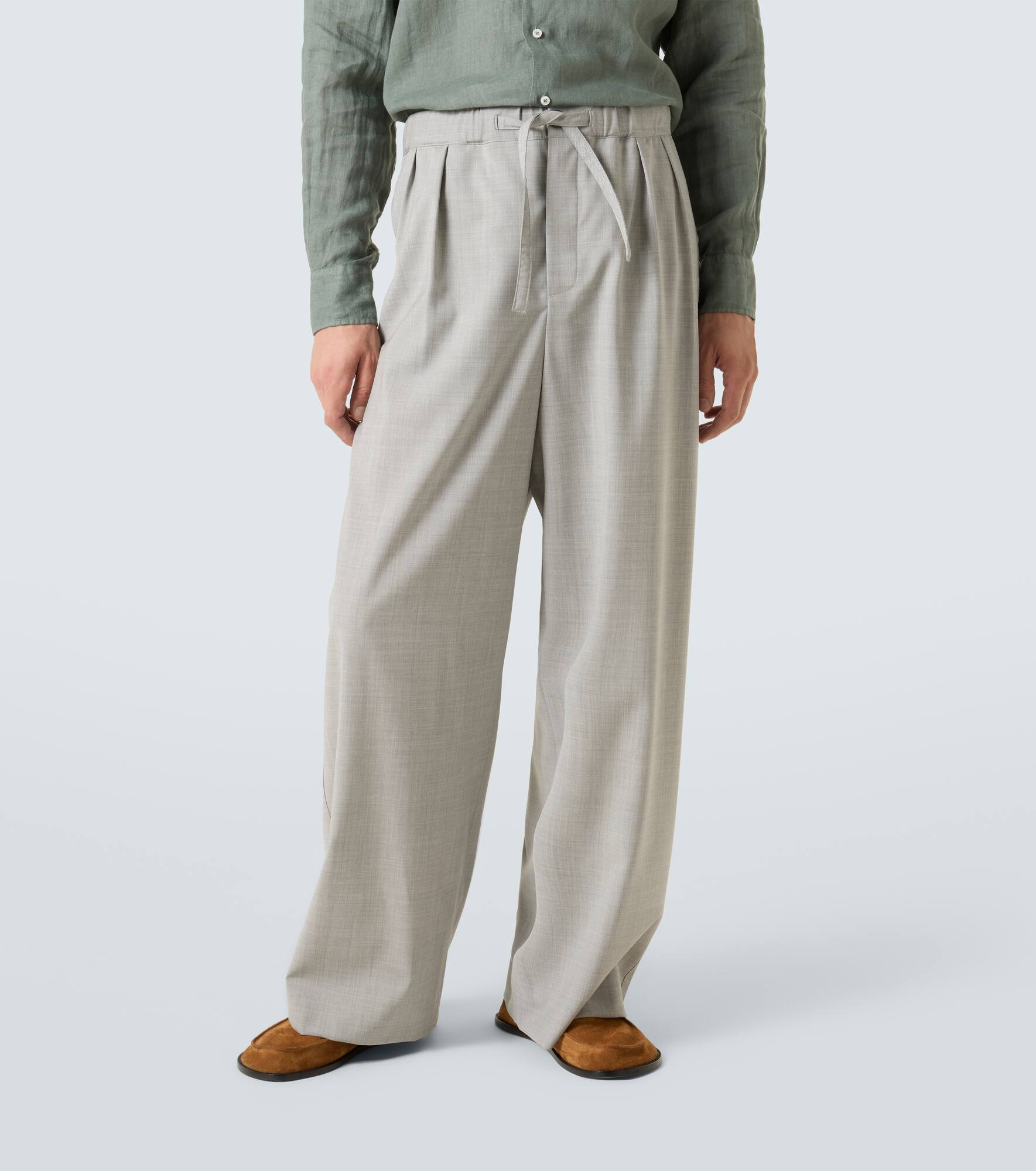 Wool wide-leg pants - 3