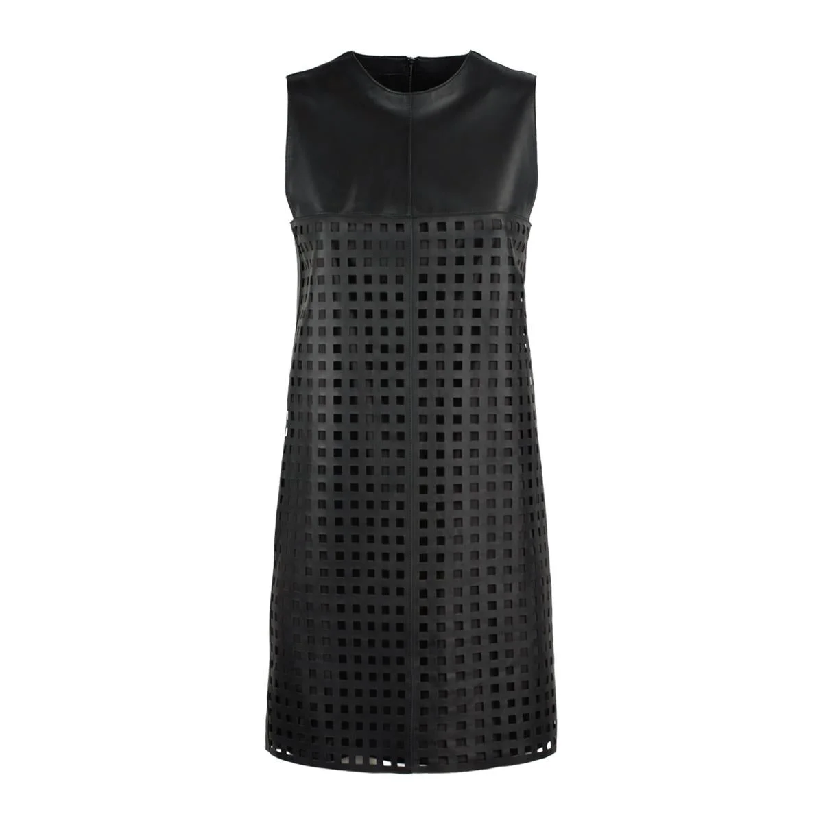 Emporio Armani Vegetable Nappa Leather Dress With Laser Cut Fretwork Capsule Polygon - 1