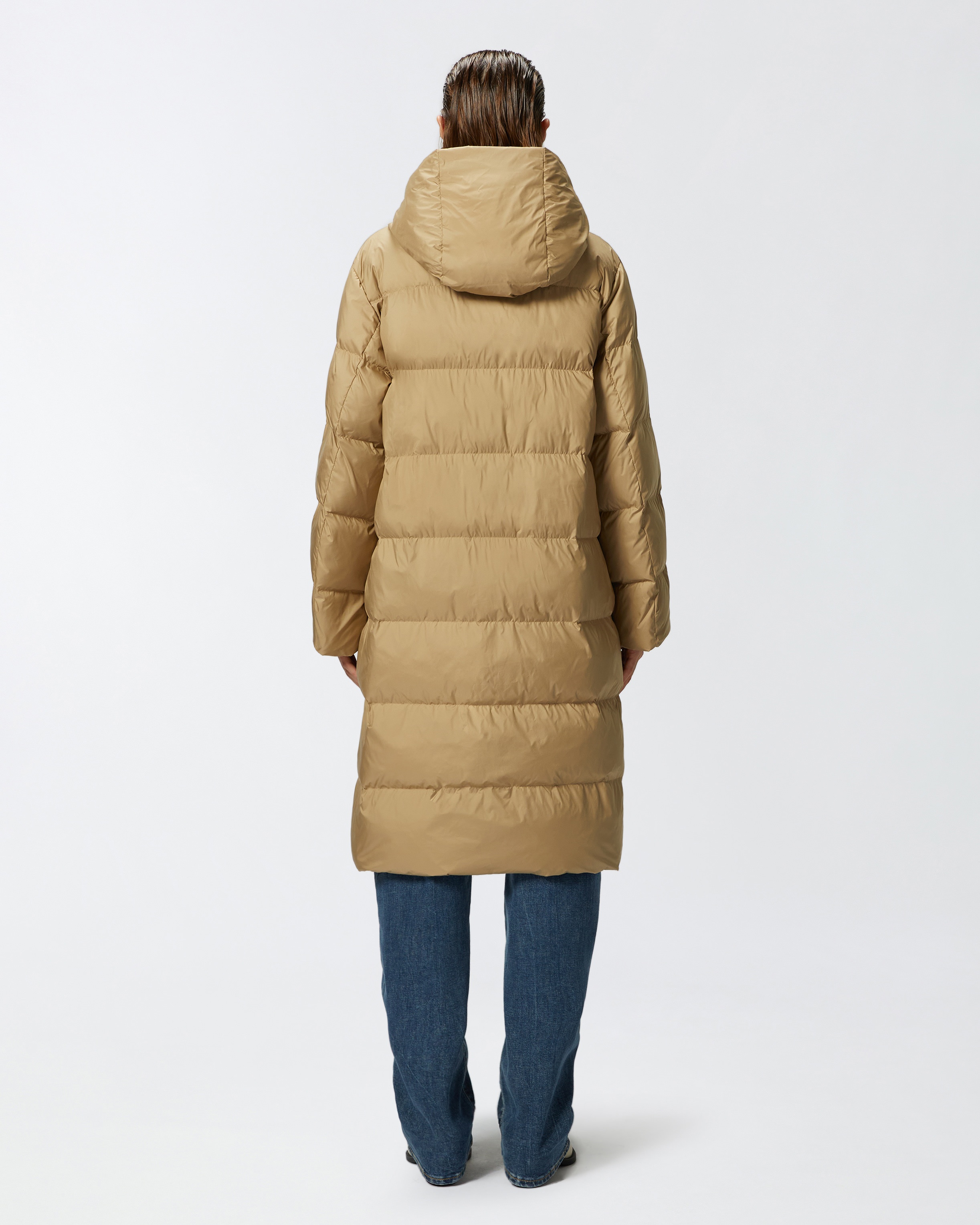 PADDED TECHNICAL CANVAS PEA COAT WITH BELT - 4