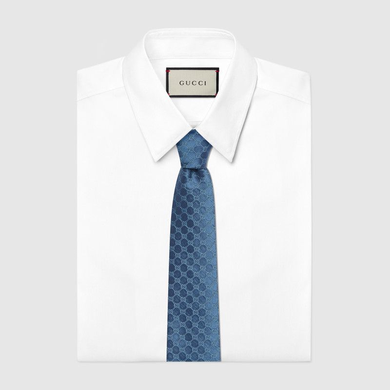 GUCCI GG silk jacquard tie outlook