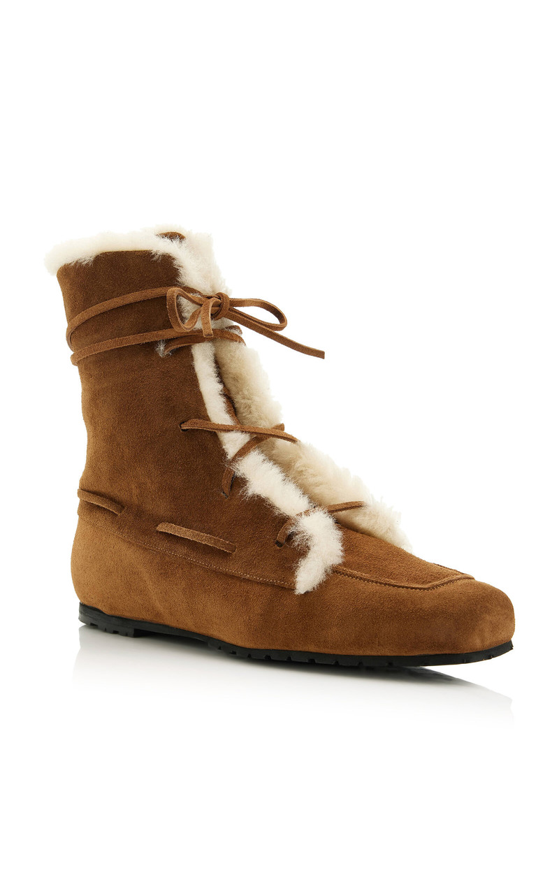 Aeyde Paul Shearling Boots tan outlook
