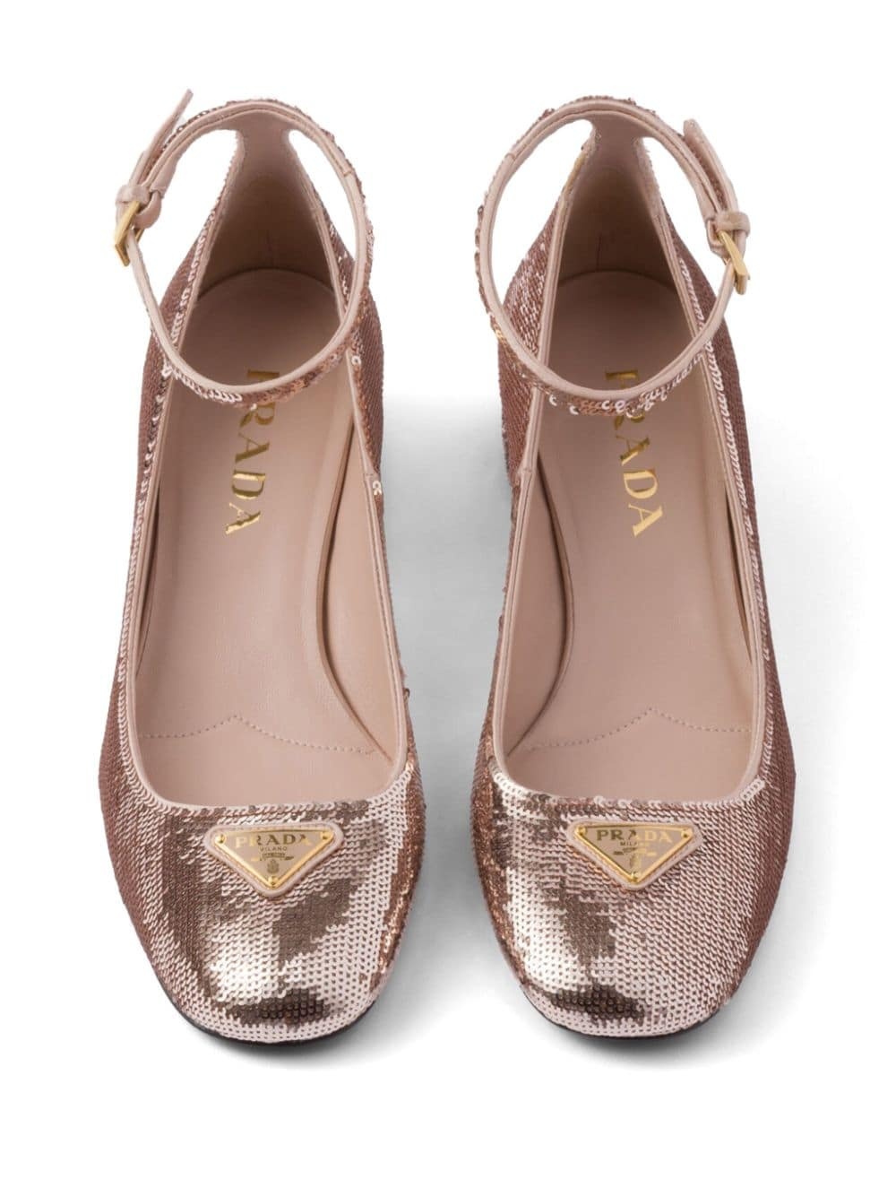 triangle-logo sequinned pumps - 4
