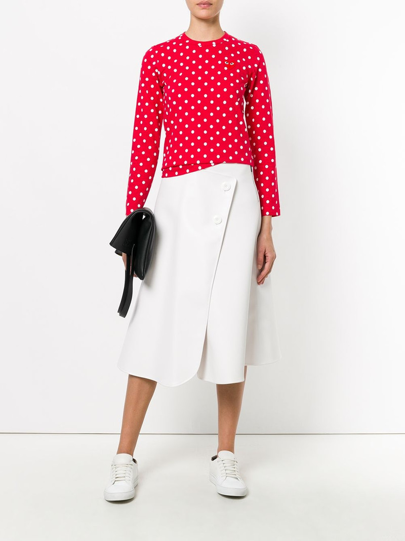Comme des Garçons PLAY polka dot heart logo T-shirt outlook