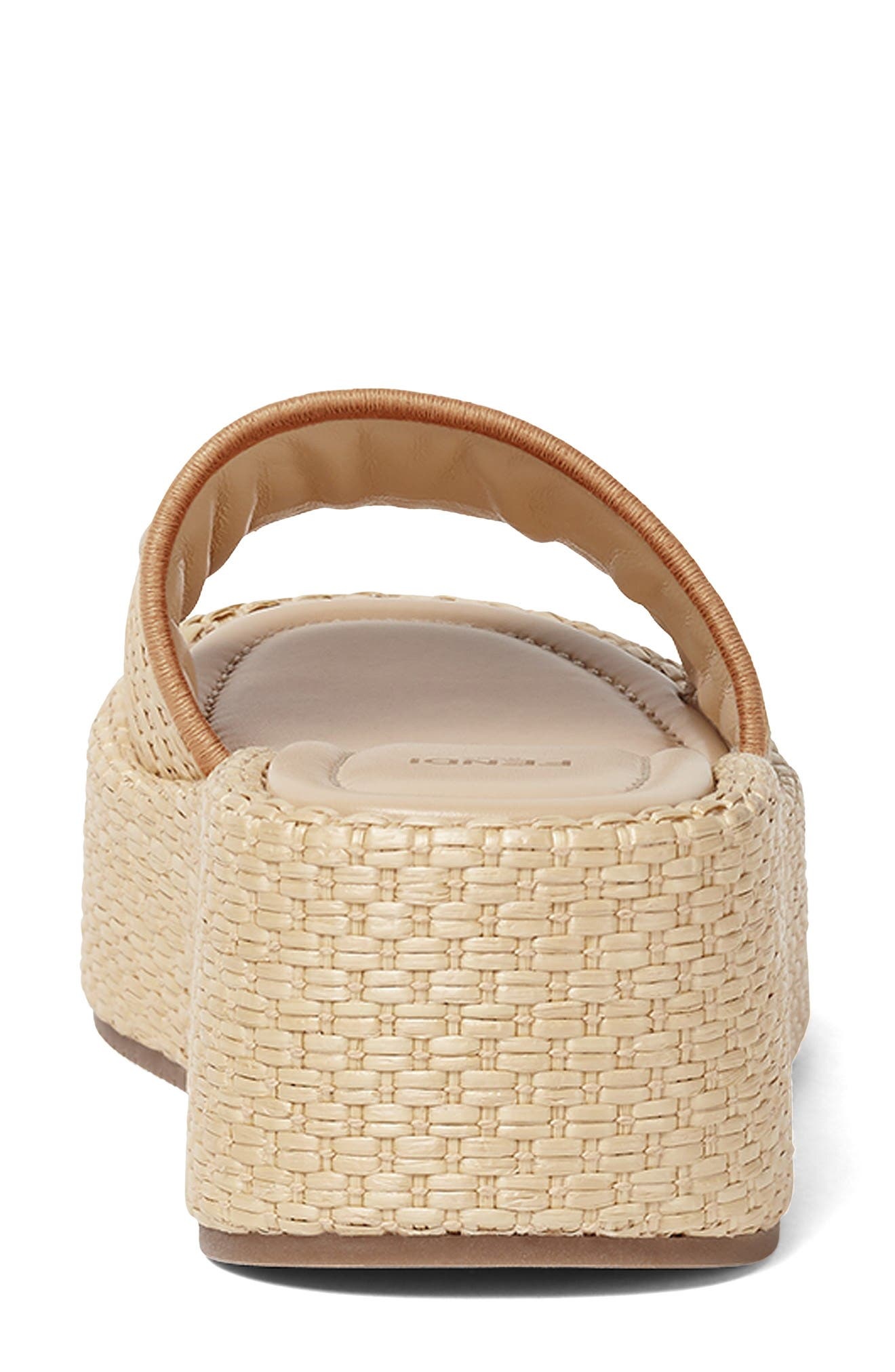 Fendi Sunshine Flatform Slide Sandal in Natural Rafia at Nordstrom - 4