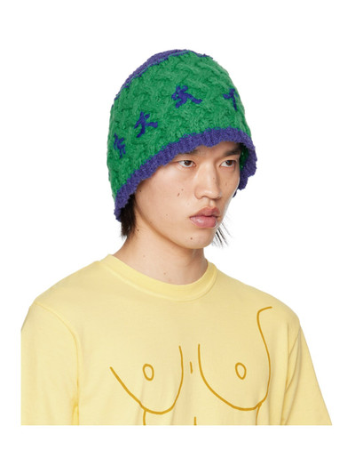 KidSuper Blue & Green Running Man Crochet Hat outlook