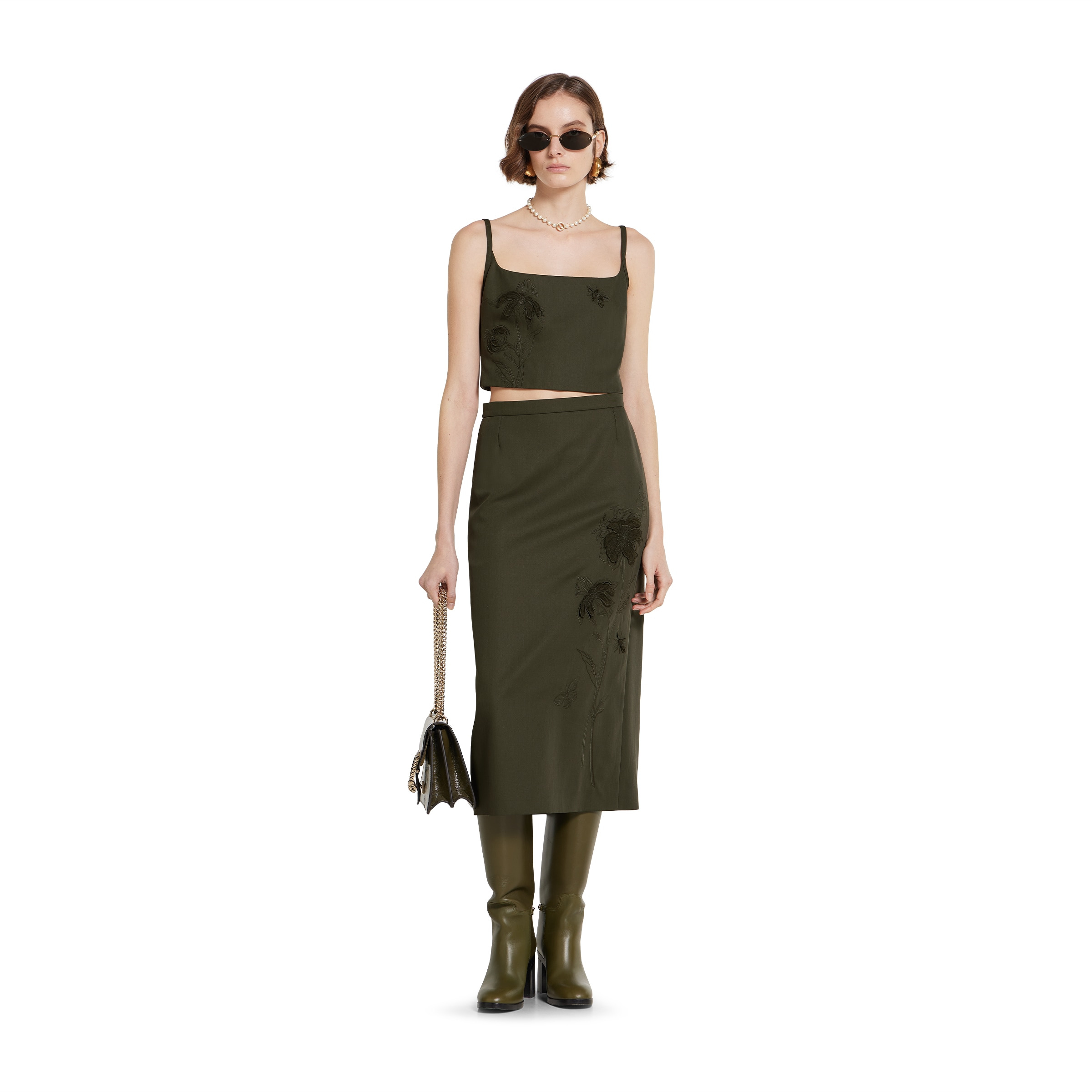 Wool mohair skirt with embroidery - 2