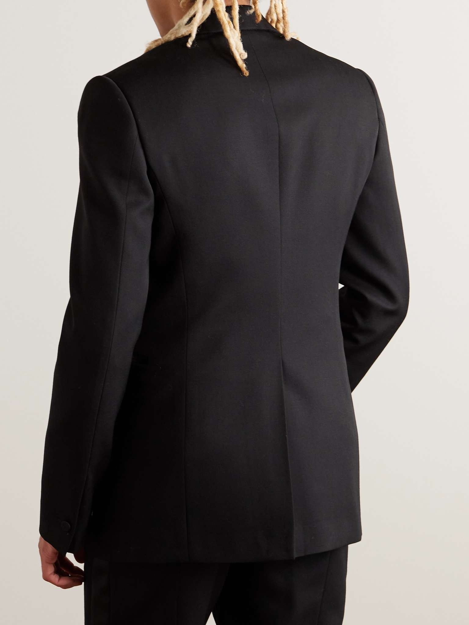 Silk-Satin Trimmed Wool-Twill Blazer - 4