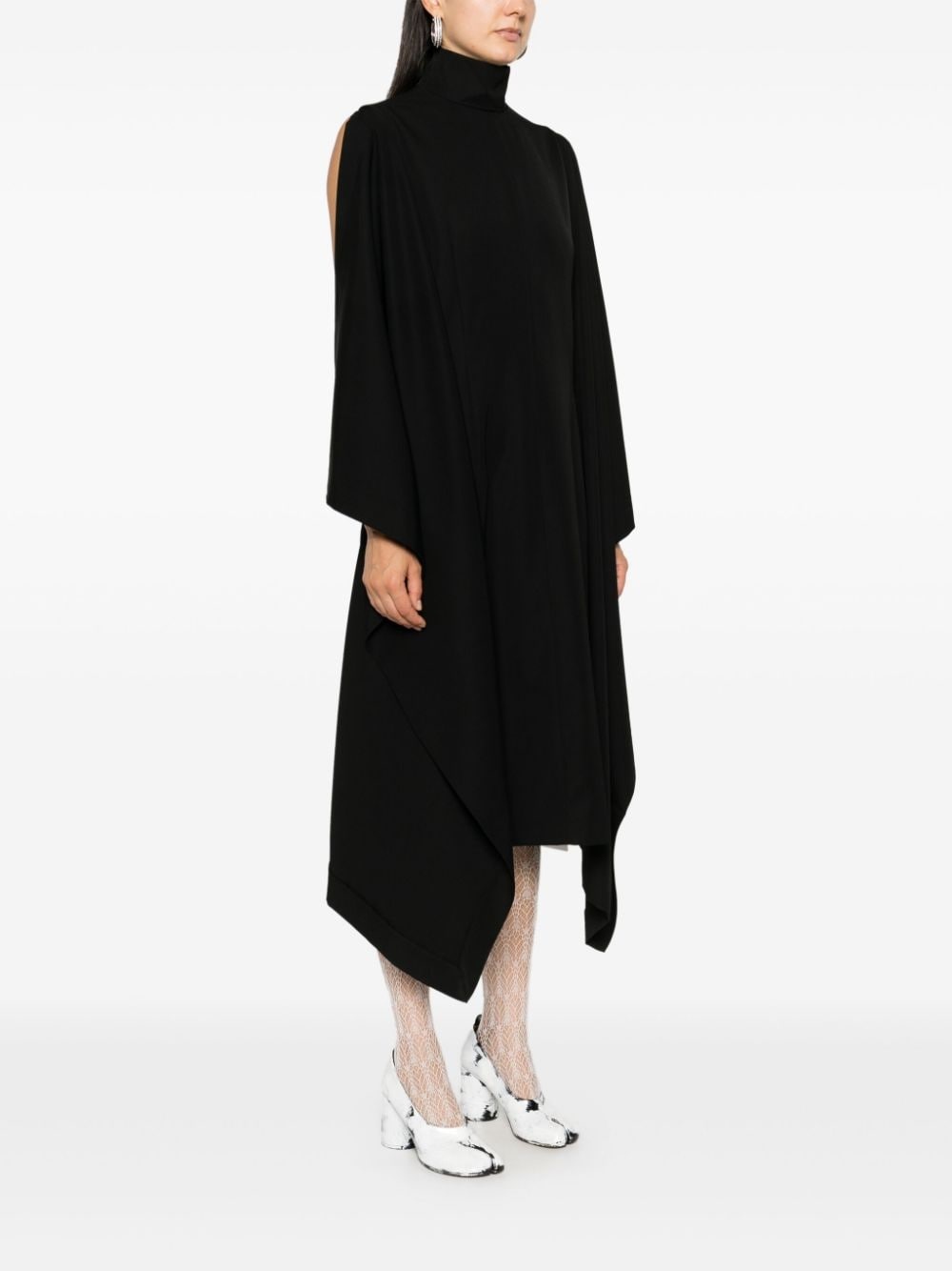 draped midi dress - 3
