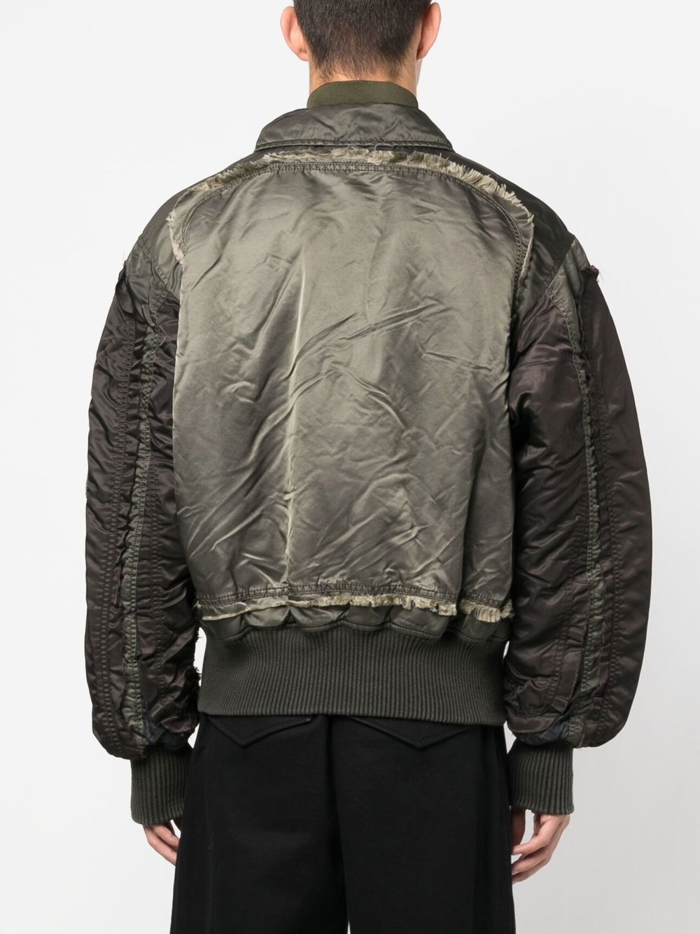 logo-patch panelled bomber jacket - 4