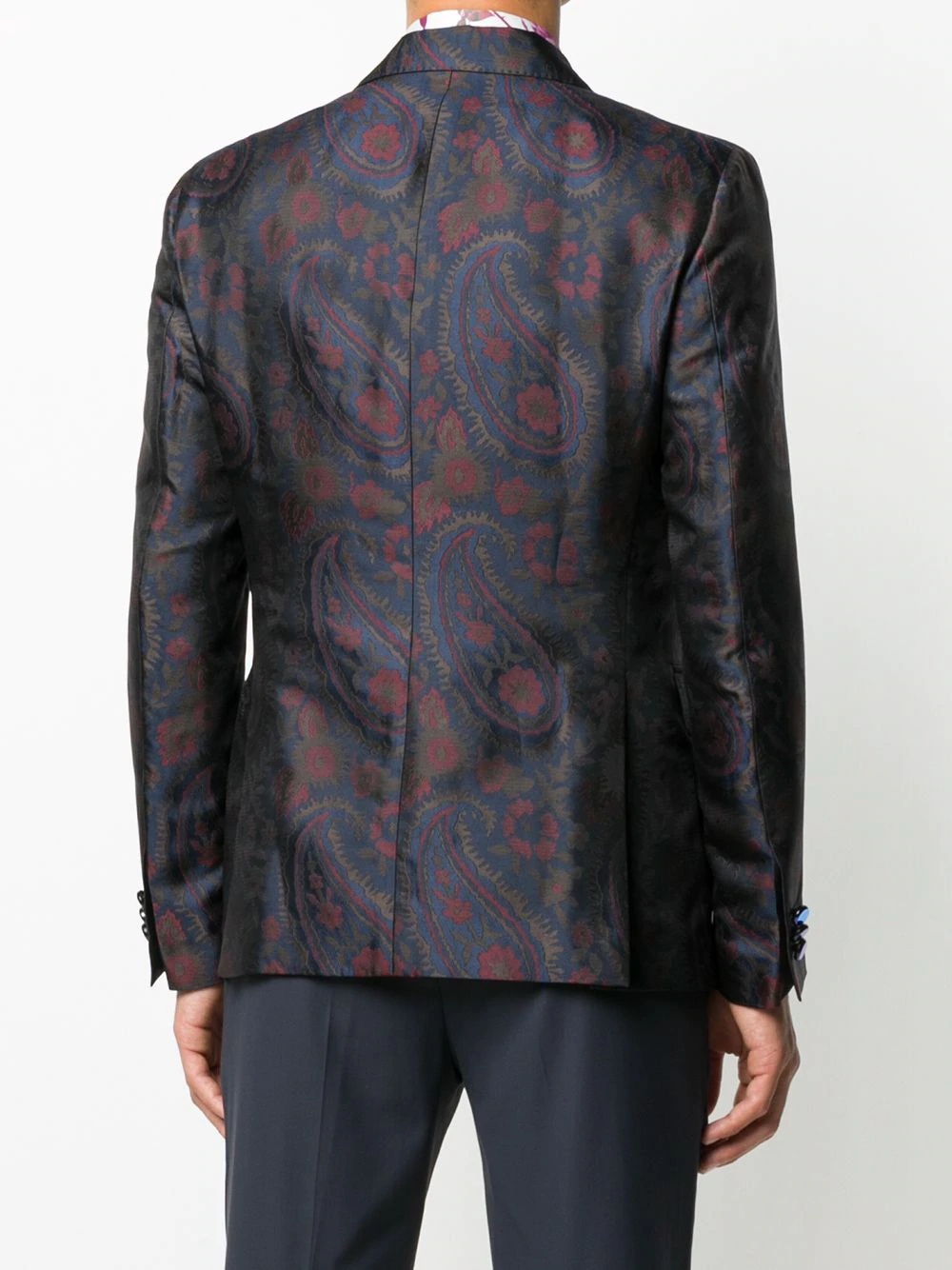 paisley single breasted jacket - 4