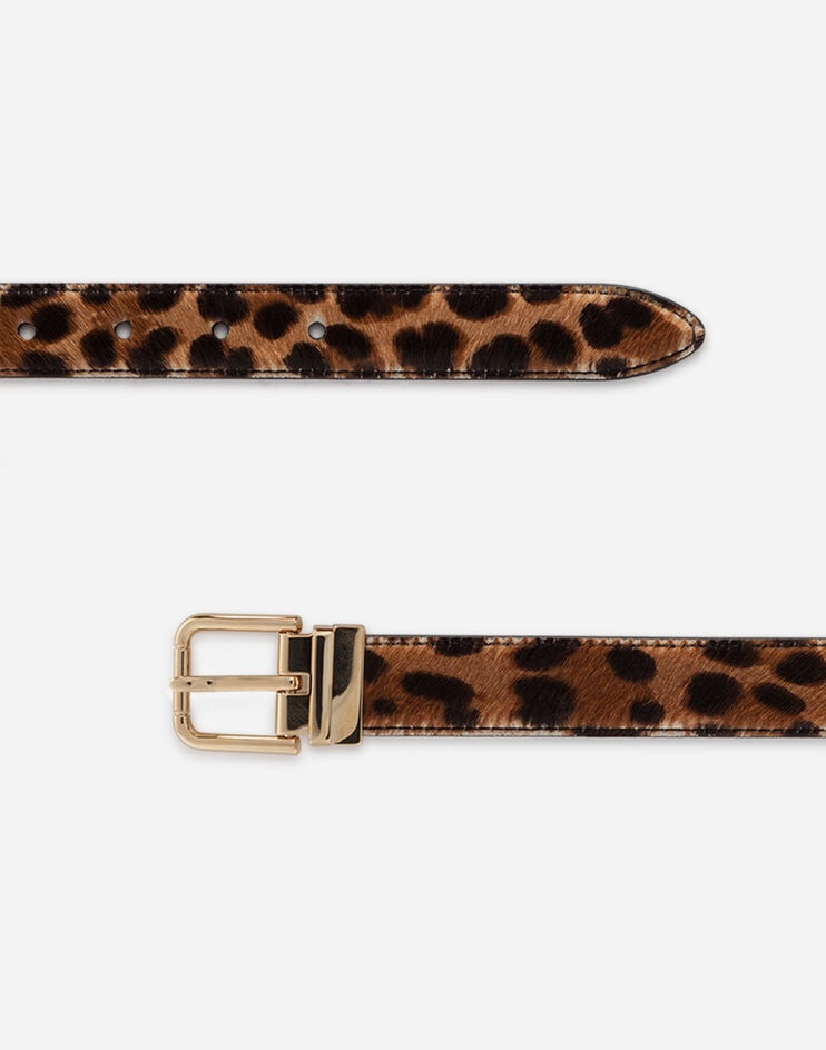 Leopard print belt in pony-style calfskin - 2