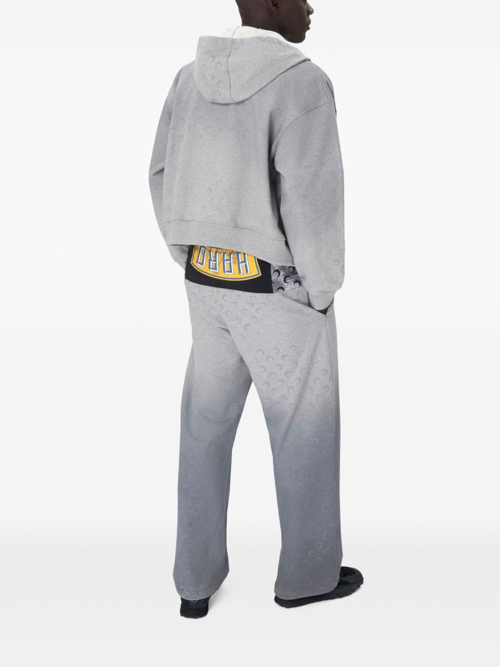 Moon-pattern fleece hoodie - 5