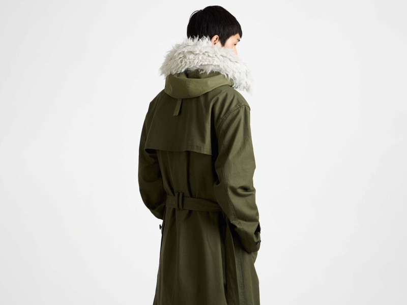 MENS DOUBLE BREASTED PARKA IN HUNTER GREEN 5