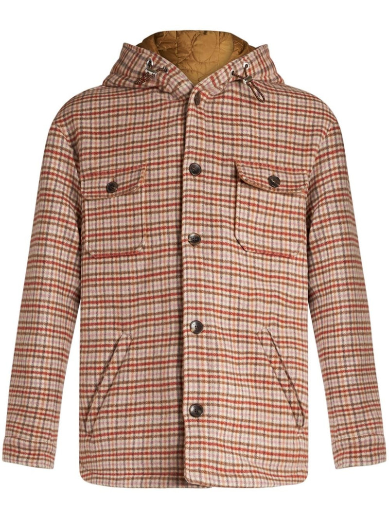 tartan-check hooded shirt jacket 1