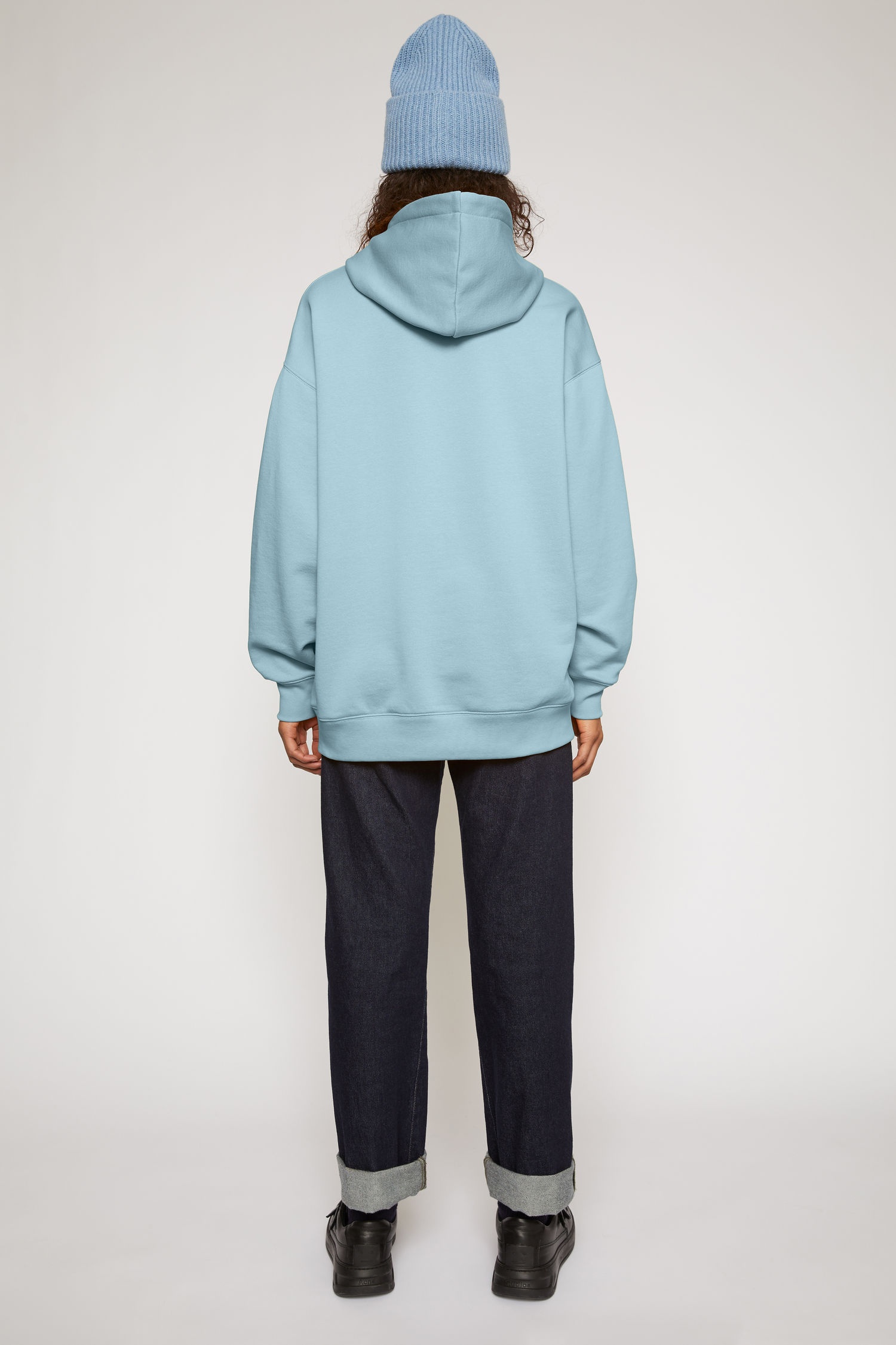 Oversized hooded sweatshirt mineral blue - 3