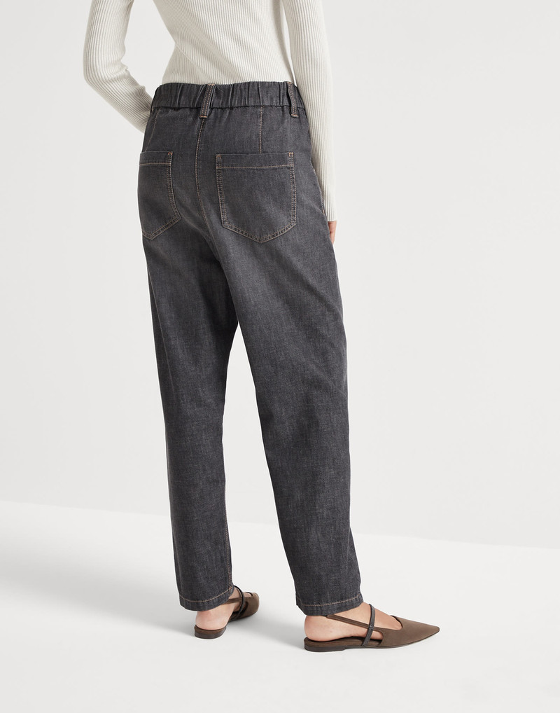Brunello Cucinelli Lightweight denim five-pocket trousers outlook