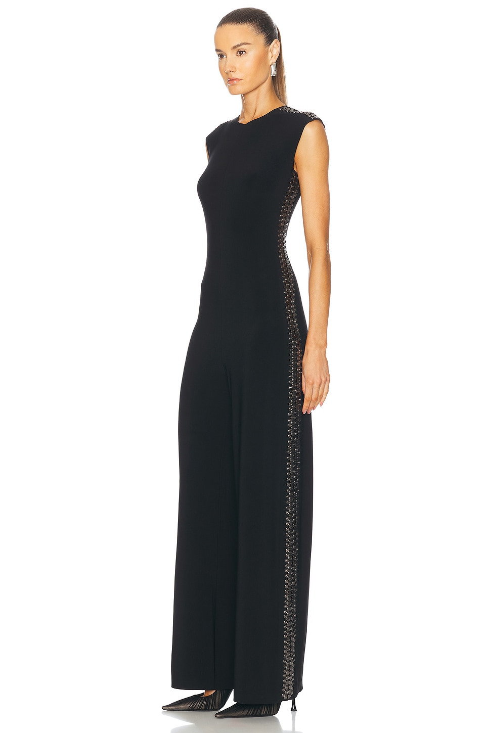 Gunmetal Stud Sleeveless Jumpsuit - 4