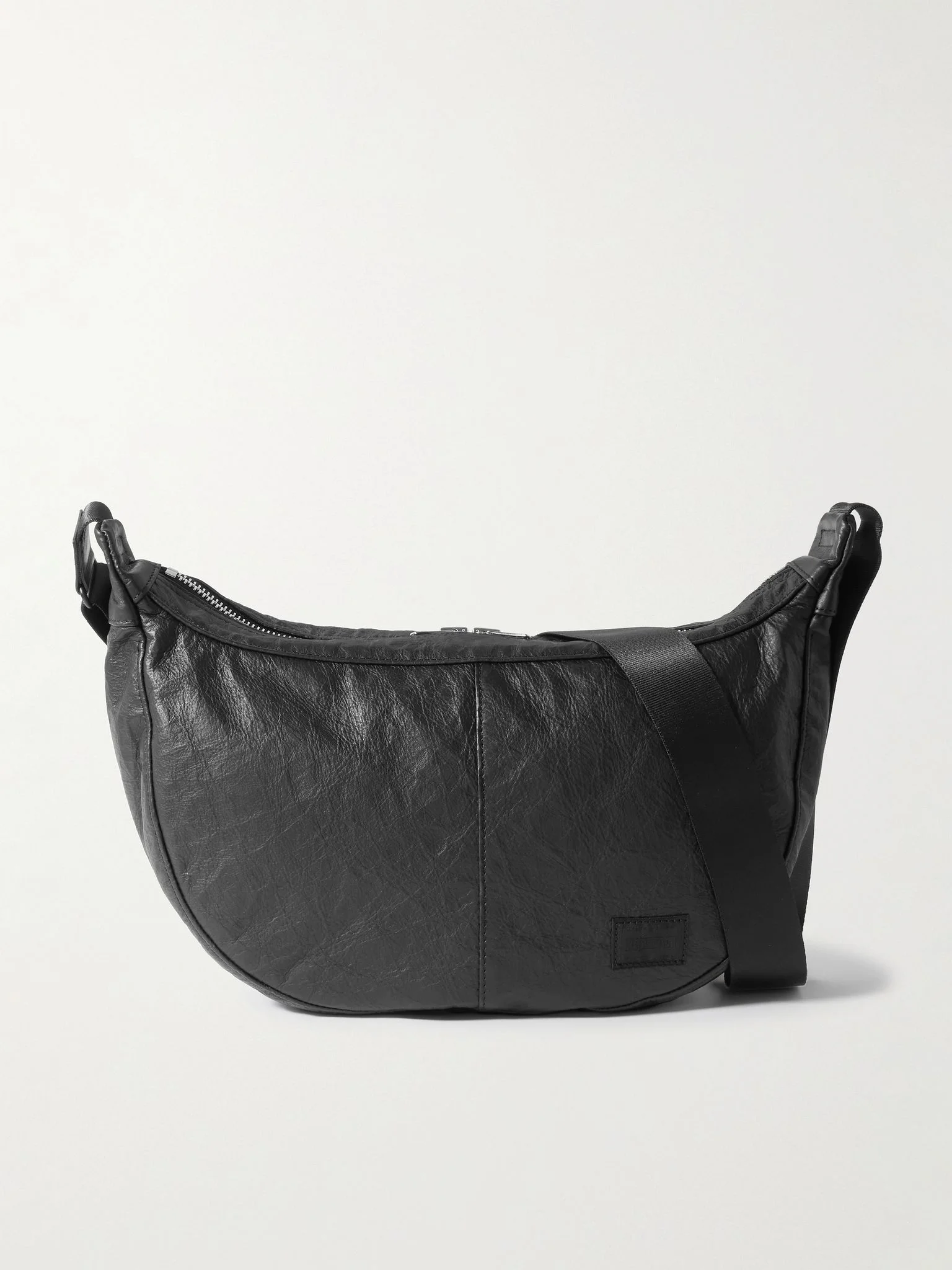 Freestyle Dyneema Textured-Leather Messenger Bag Black - 1