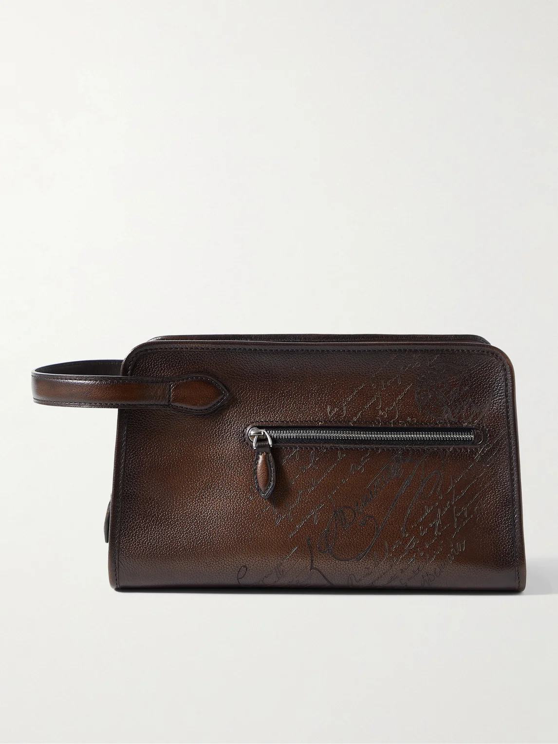 Morning Debossed Full-Grain Venezia Leather Wash Bag - 1