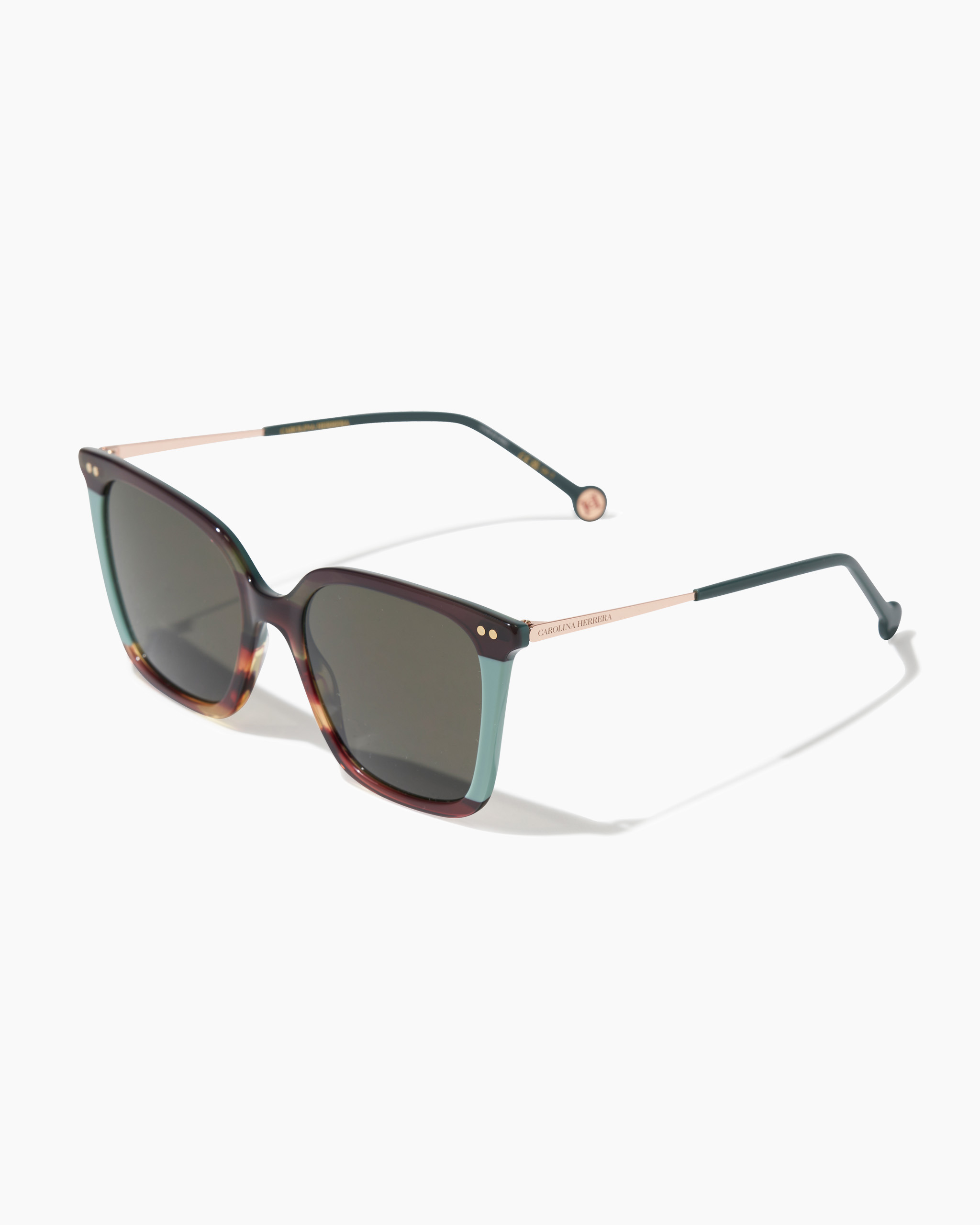 Square Frame Sunglasses with Colorblock Detail - 2