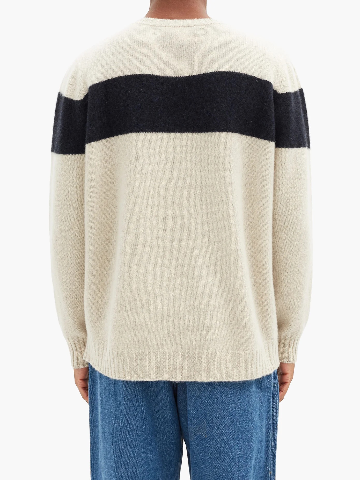 Racing-stripe cashmere sweater - 5