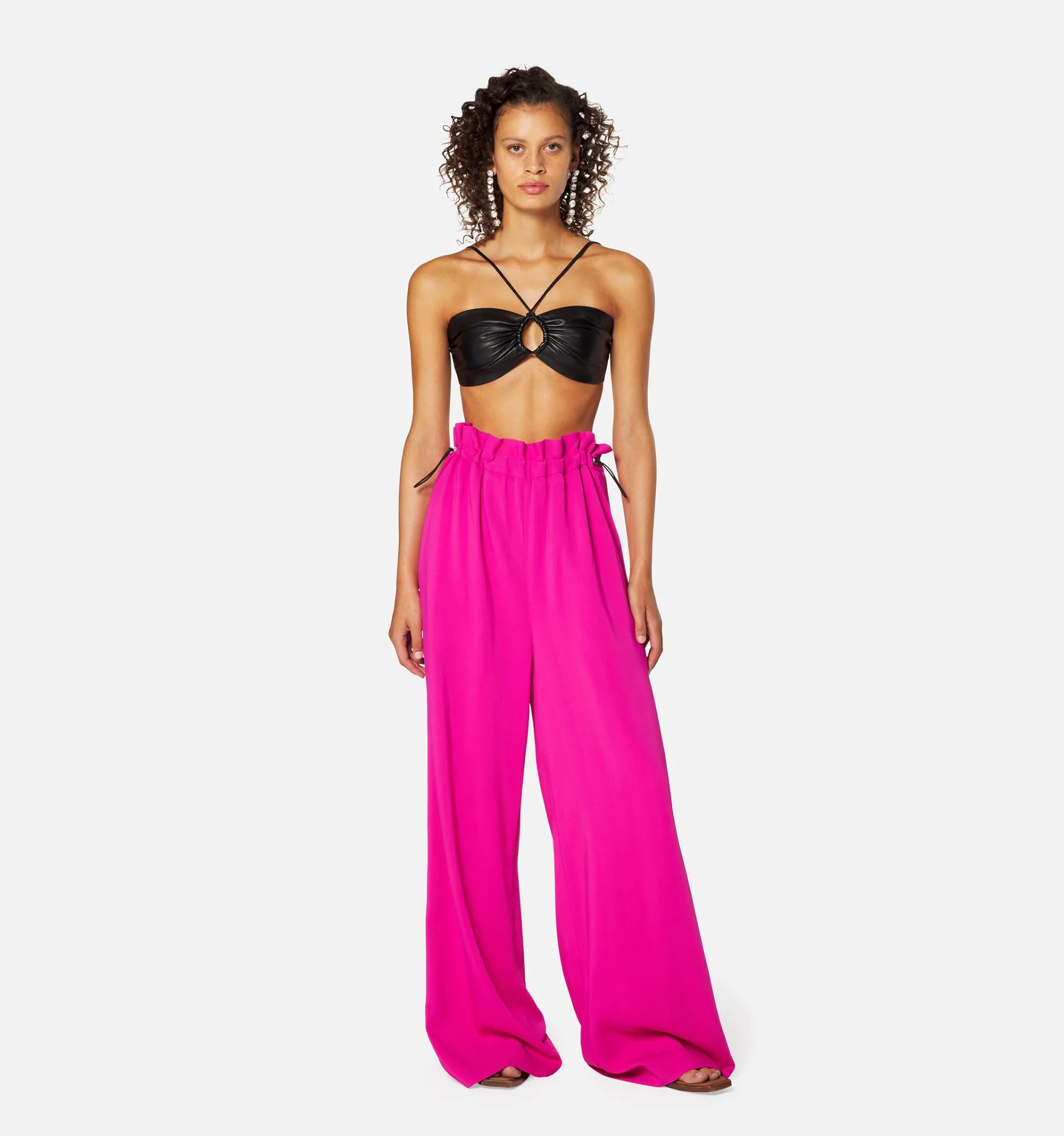 Flared Trousers With Elasticated Waist - 2