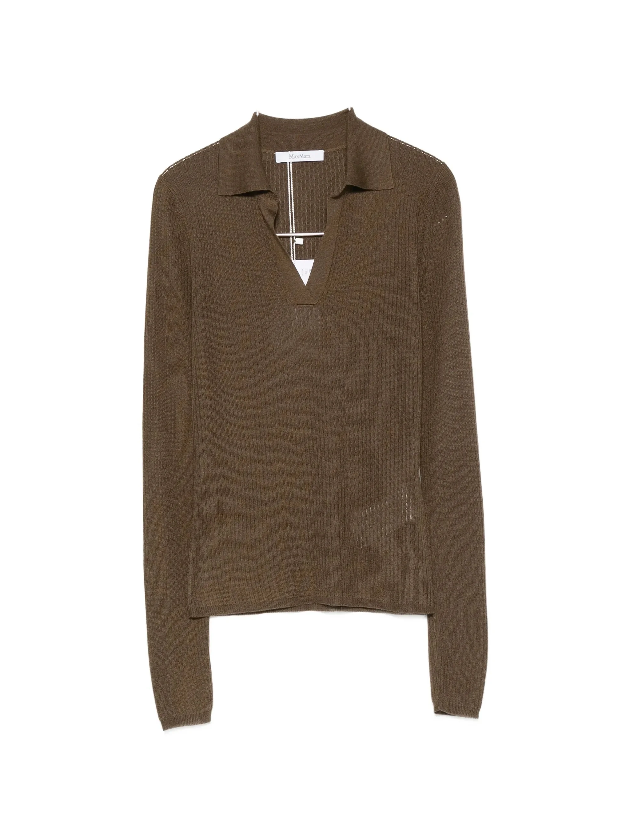Max Mara Ribbed-knit Polo Sweater - 1